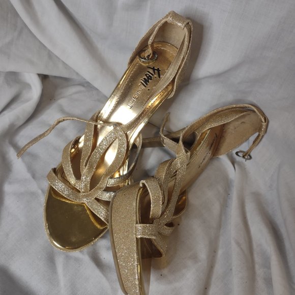 Gold Glitter Sandal 4" Heels - Picture 2 of 3